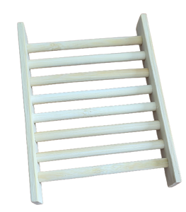 Bamboo soap rack on white background